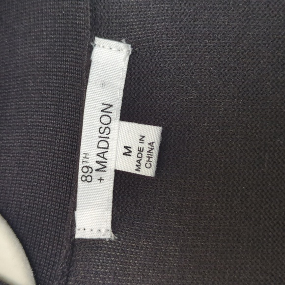 89th & Madison black long sleeve long open front cardigan sweater - Picture 6 of 10